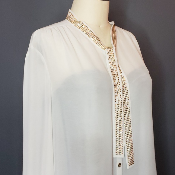 Vince Camuto Studded Tie Front Blouse - Picture 3 of 6